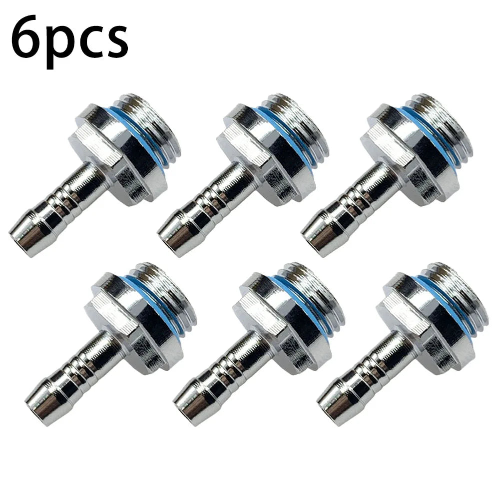 Water Cooling Barb Fitting 2-Touch G1/4 Thread Hose Pagoda Connector with Waterproof Sealing Ring, 4–14mm