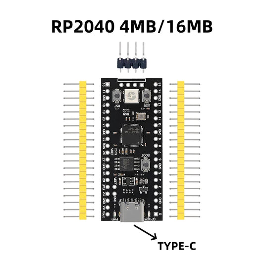RP2040 Core Board 4MB/16MB Dual-Core Cortex-M0+ USB-C Compatible with Raspberry Pi Pico MicroPython Development