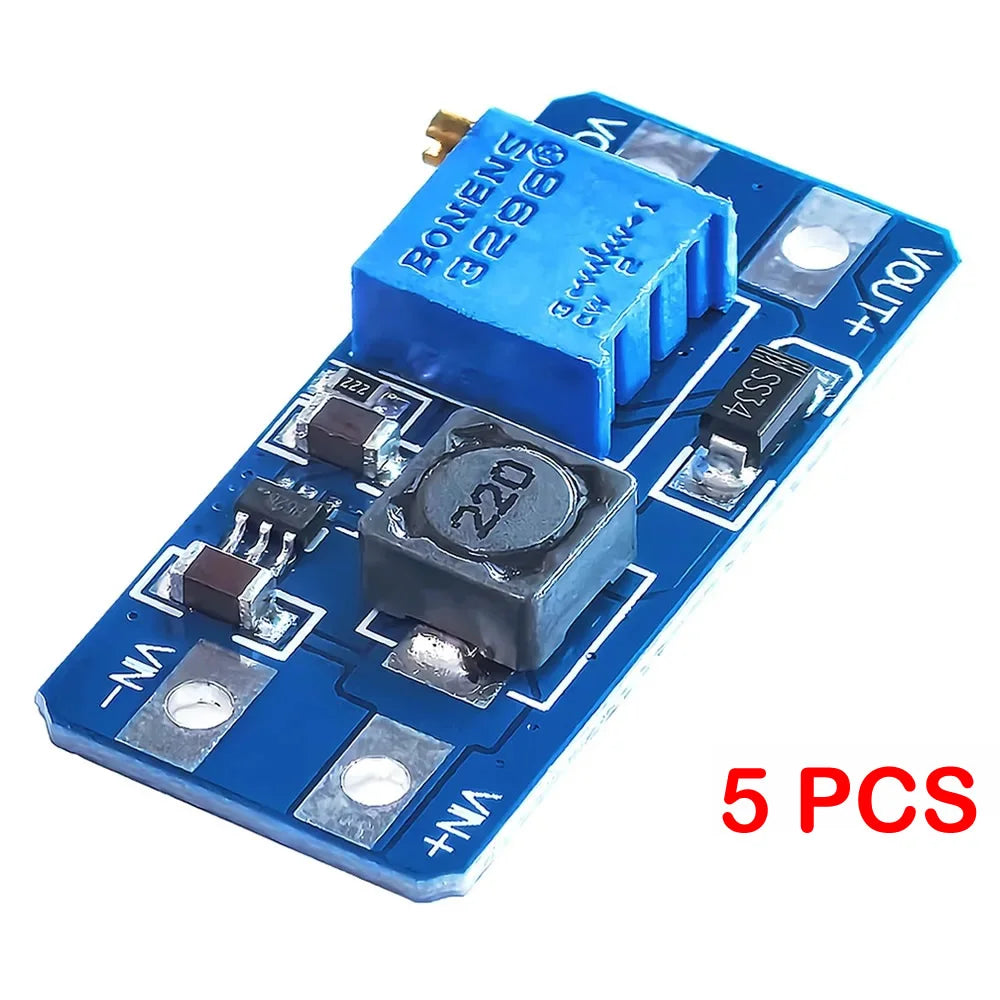 MT3608 DC-DC Adjustable Step-Up Boost Module 2A Type-C/Micro USB 2-24V to 5V/9V/12V/28V