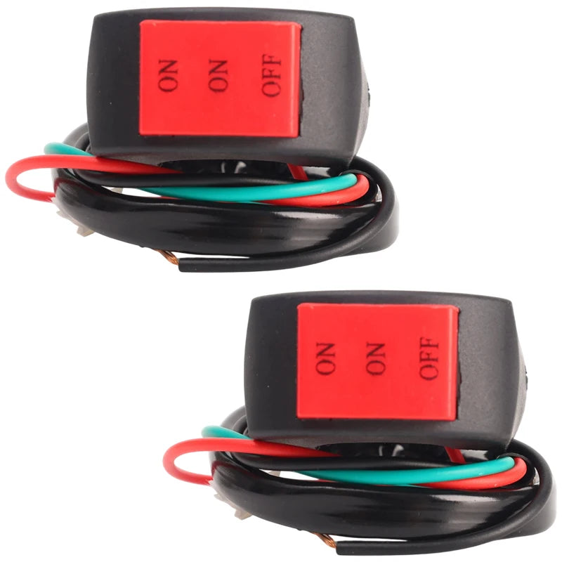 LED Headlight Switch – Far & Near Beam Motorcycle Handlebar Switch Button for Driving Light Control (2/1pcs)