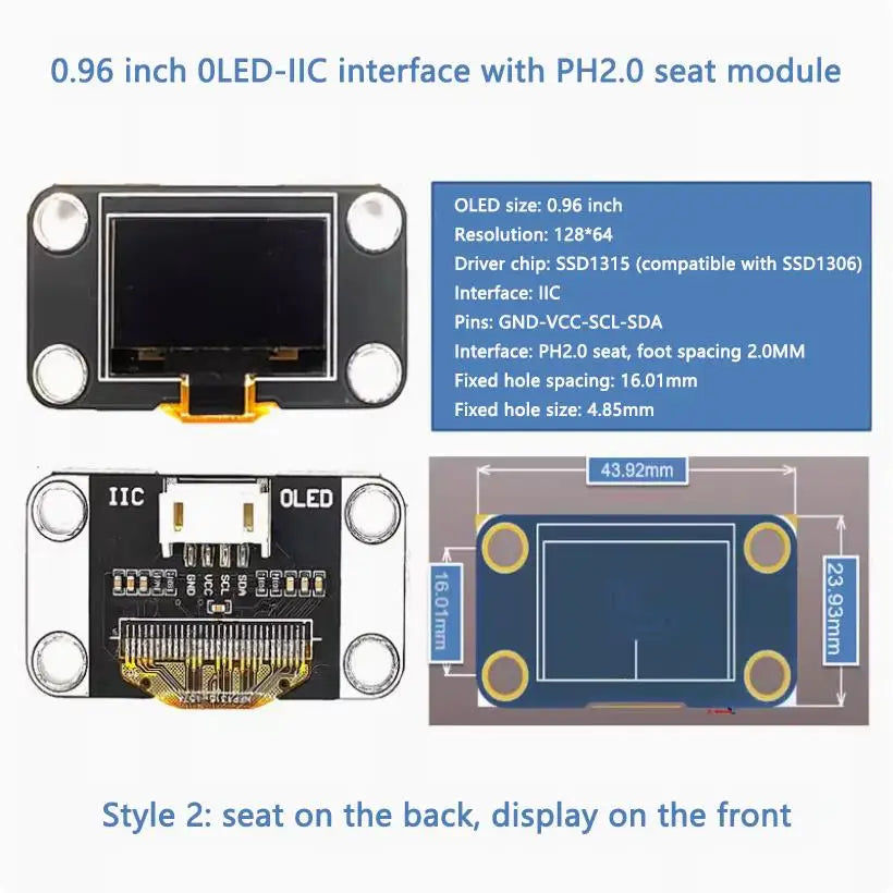 0.96" / 1.3" OLED IIC LCD Display Module SSD1306 SH1106 12864