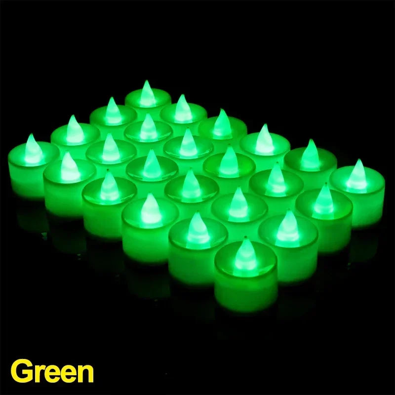 Flameless LED Tealight Candle Heart Shape 48/1PCS