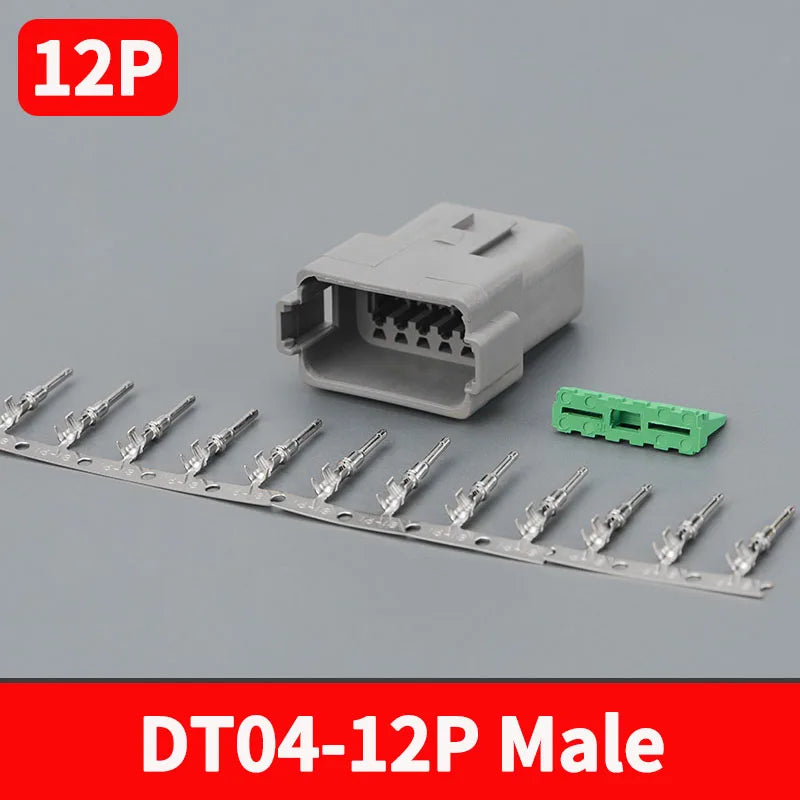 Deutsch DT 12-Pin Waterproof Connector Set DT04-12P DT06-12S 16-22AWG Male Female