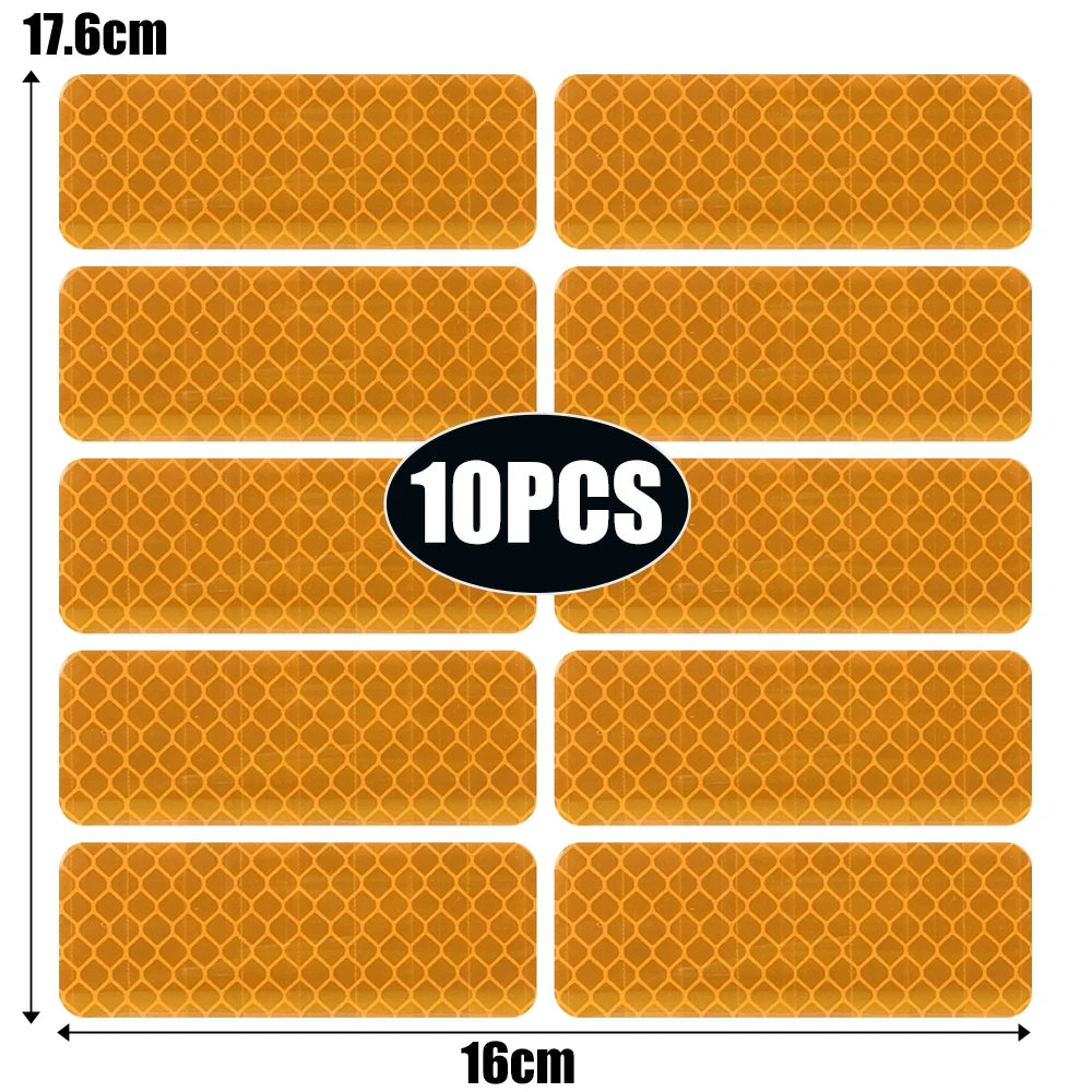 Car Bumper Reflective Sticker Strip – Auto Safety Warning Reflector Tape for Exterior & Interior (10pcs)