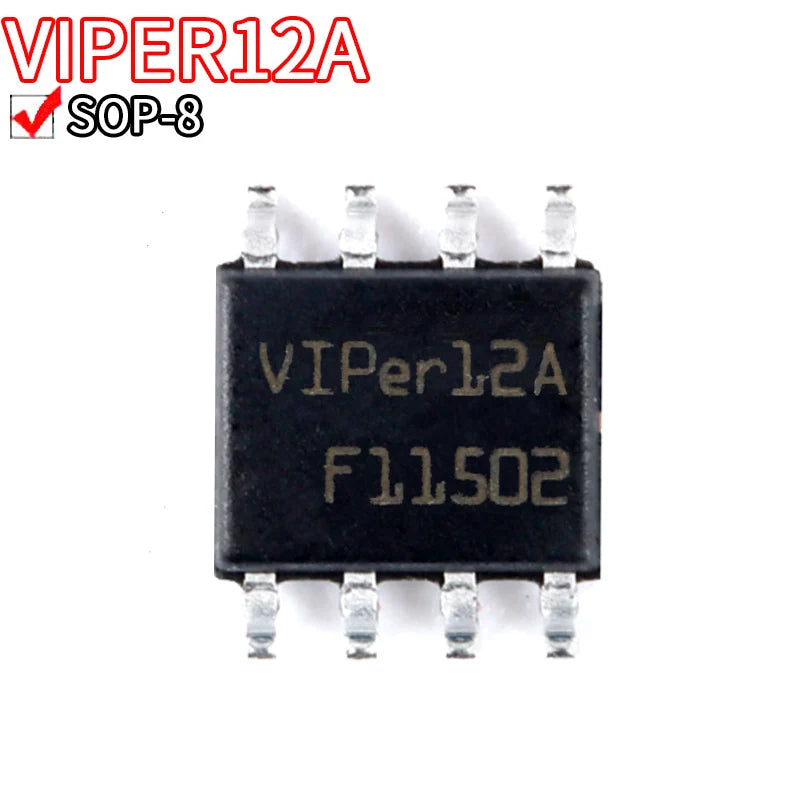 VIPER12A / VIPER12AS Off-Line SMPS Primary IC — SOP-8, 730V, Induction Cooker (5-Pack)
