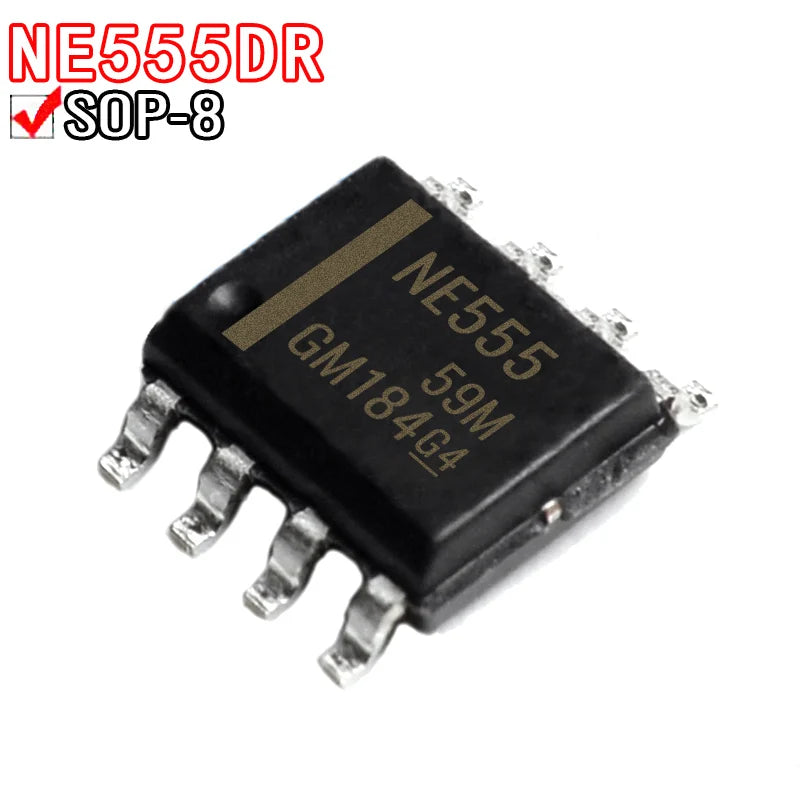 NE555DR / SA555DR Precision Timer IC — SOP-8 SMD, 2–15V, 200mA (20-Pack)