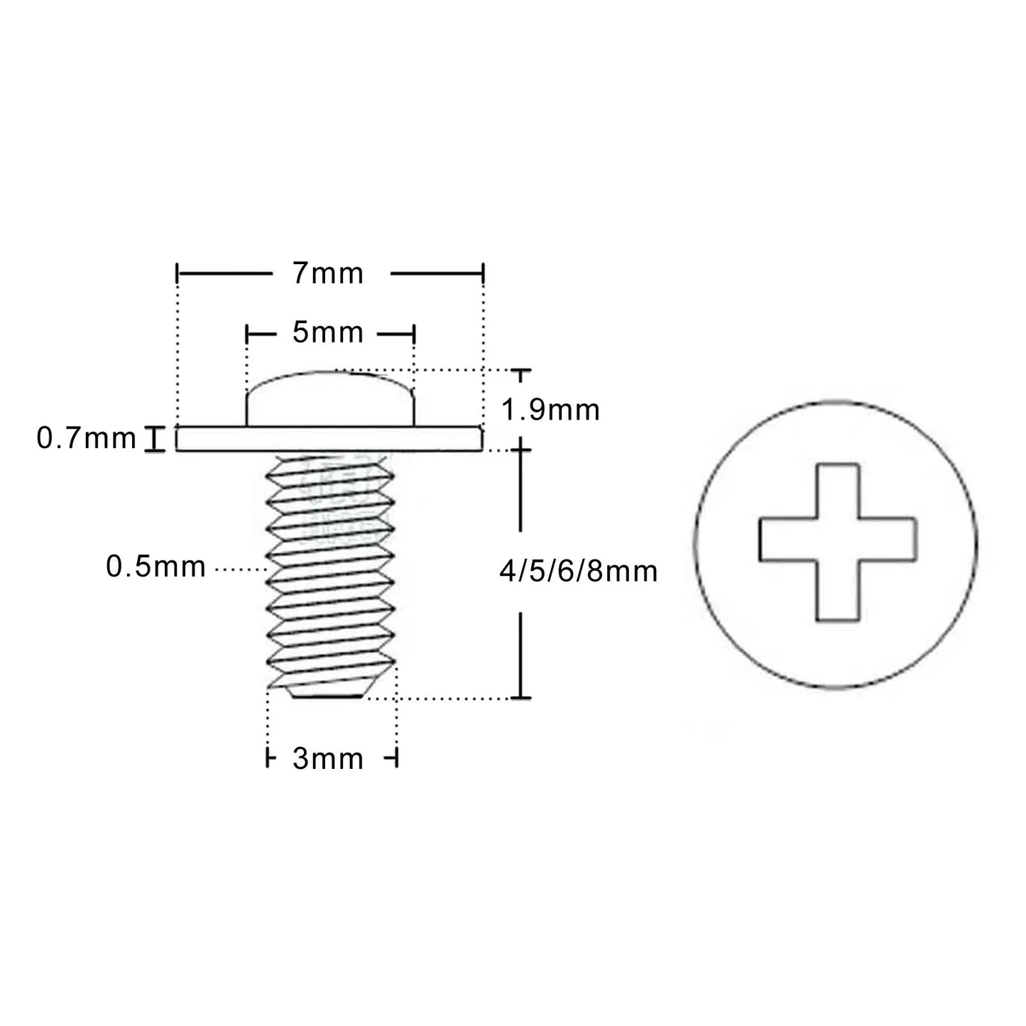 Silver_black_M3_Phillips_washer_screw_set_for_fixing_PC_case_motherboard