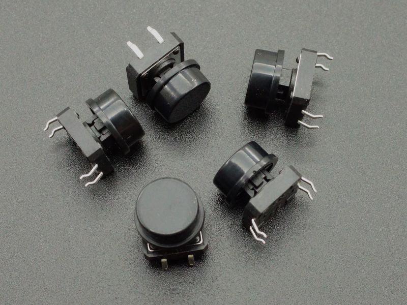 Tactile-Pushbutton-Black-12mm-5-Pack