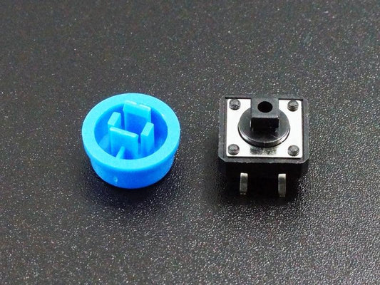 Tactile-Pushbutton-Blue-12mm-Disassembled