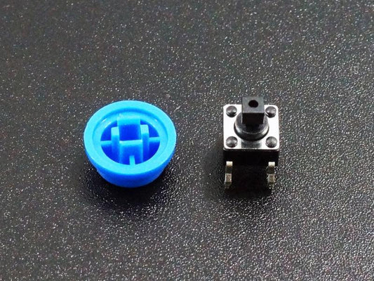 Tactile-Pushbutton-Blue-6mm-Disassembled