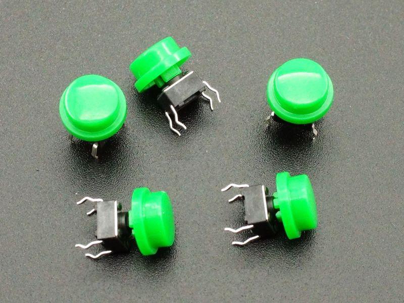 Tactile-Pushbutton-Green-6mm-5-Pack
