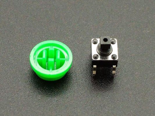 Tactile-Pushbutton-Green-6mm-Disassembled