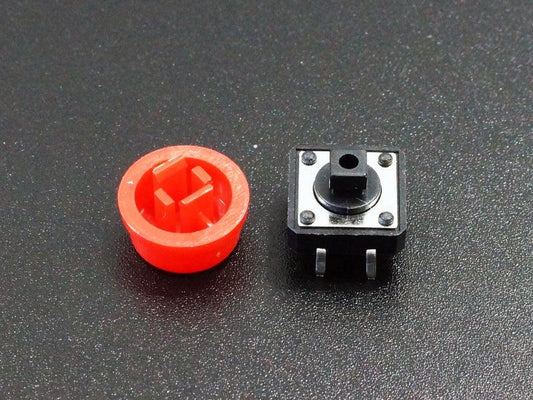 Tactile-Pushbutton-Red-12mm-Disassembled