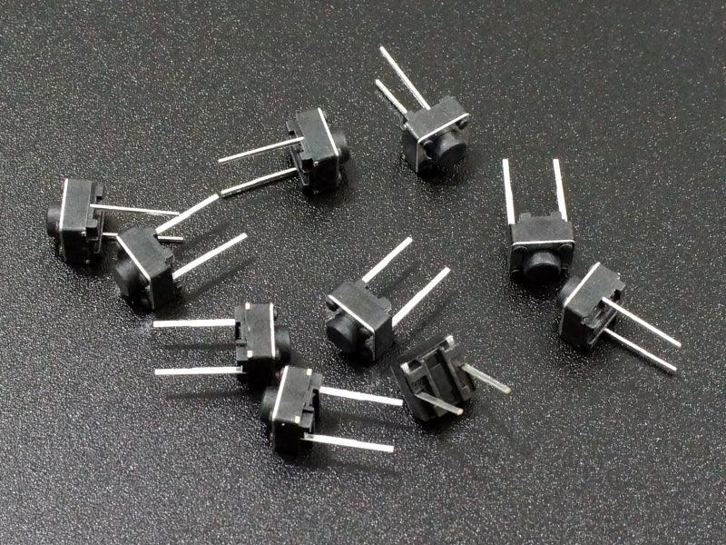 Tactile-Pushbutton-Square-6mm-10mm-Leads-Qty-10