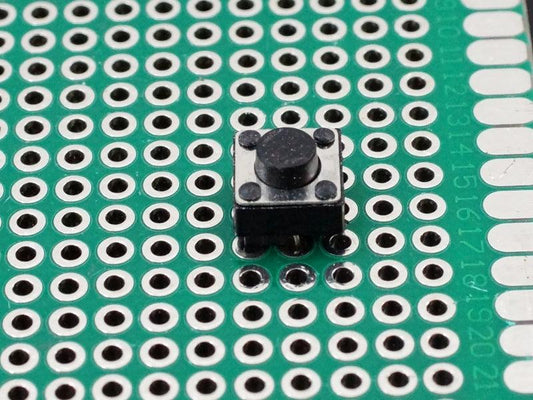 Tactile-Pushbutton-Square-6mm-4mm-Leads-On-PCB