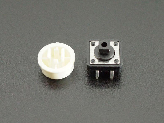 Tactile-Pushbutton-White-12mm-Disassembled