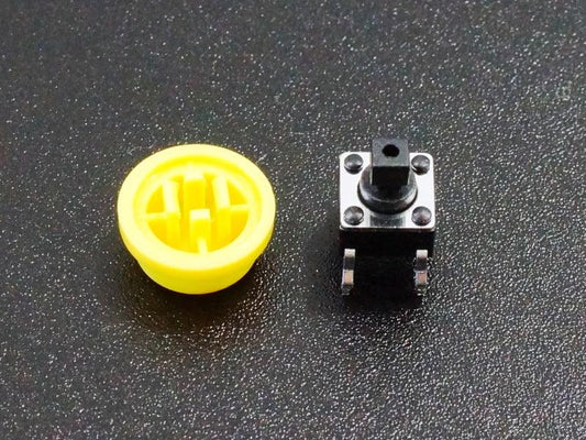 Tactile-Pushbutton-Yellow-6mm-Disassembled