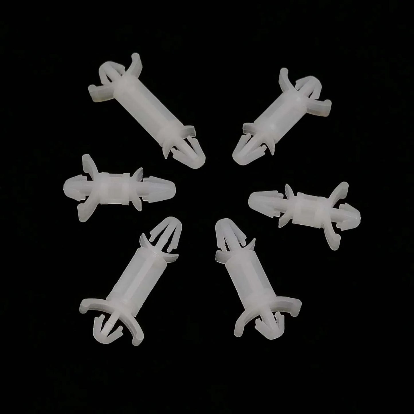White_nylon_push-in_rivet_snap_clip_standoff_spacer_for_PCB_and_chassis
