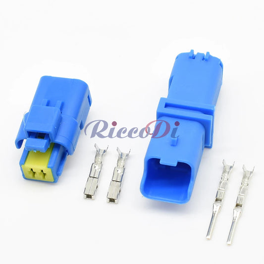 detailed view of 2 pin automotive male and female connector plug with waterproof design 211PL022S6049 / 211PC022S6049