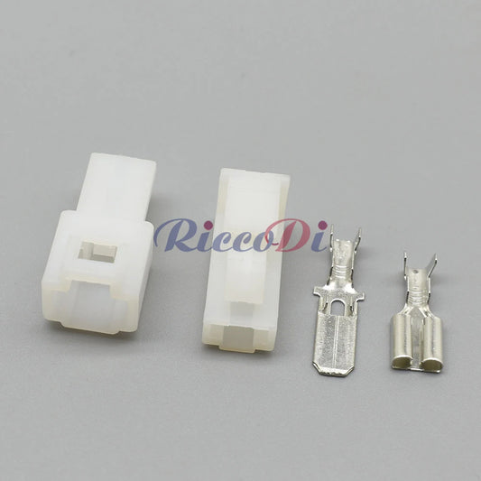 Male and female automotive connector showing pin and terminal interface for stable wiring harness connection