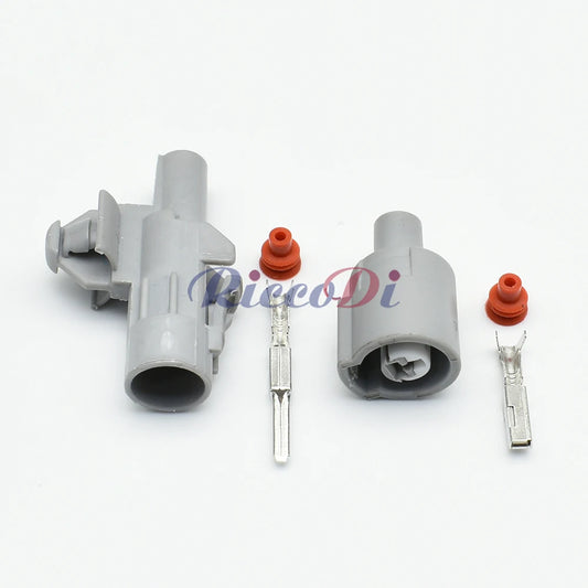 Close-up of male and female terminals on 1Pin waterproof automotive connector for secure electrical connection in vehicles
