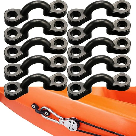 Bungee cord tie down kit for kayak and marine hardware installation