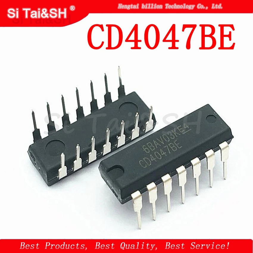 CD4047BE DIP14 logic IC, high-performance multi-frequency oscillator CD4047 for electronics circuits and DIY projects