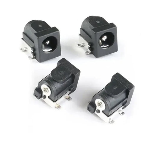 DC-050 SMD female power socket connector showing 5.5×2.1mm and 5.5×2.5mm sizes