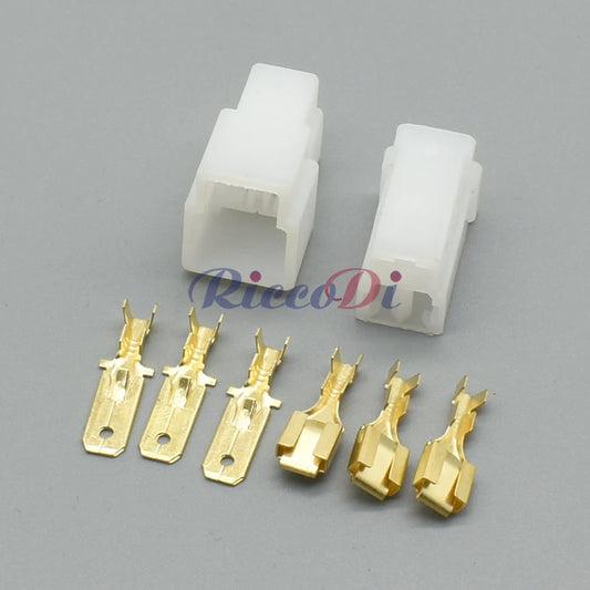 Close-up view of DJ7031F-6.3-11/21 connector terminals for automotive wiring
