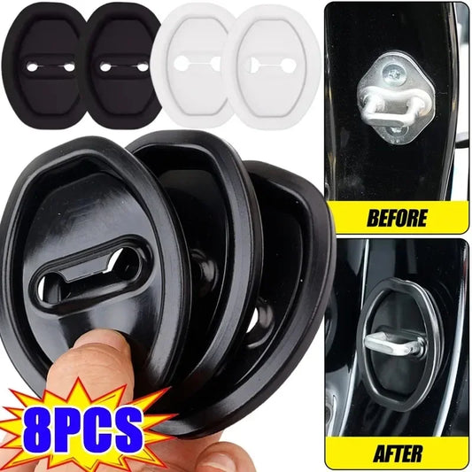 Silicone shock absorber protective cover for car door latch and anti-collision