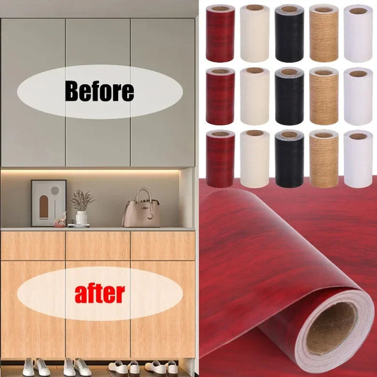 Self-adhesive wood grain repair tape for door frame edge and hole covering