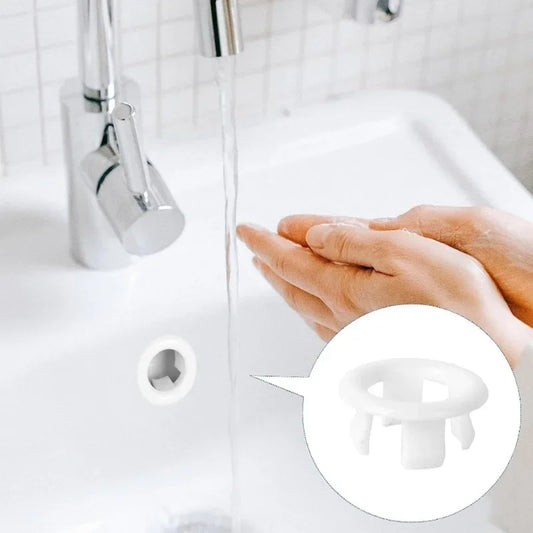 Plastic drain hole cap for bathroom sink