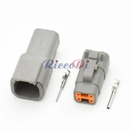 Close-up of terminals for DTM04-4P DTM06-4S 1mm 4 pin automotive power transmission harness connector plug