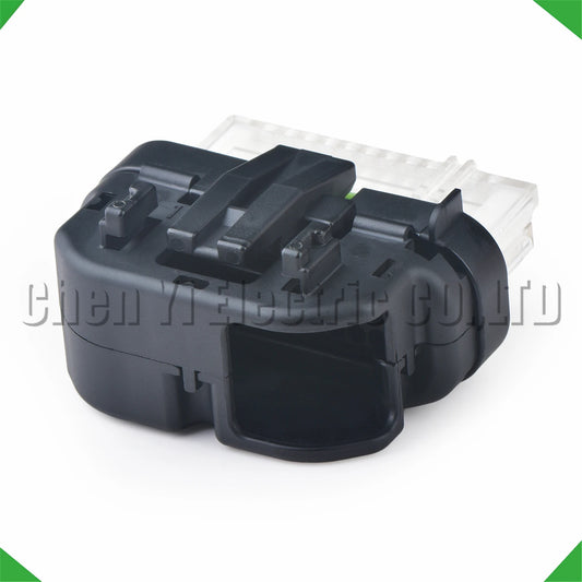 Close-up of 24 Pin ECU headlight wire harness plug for GMC and Cadillac automotive applications