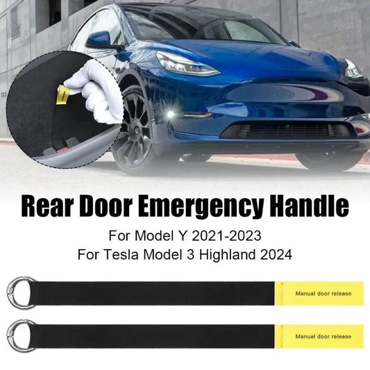 Car emergency handle safety pull rope for rear door emergency access