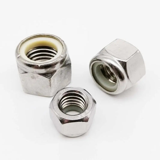 304 A2-70 Stainless Steel Hex Nylock Lock Nut UNF 10#–1/2 Fine Thread Self-Locking Keszoox