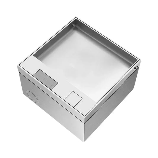 Close-up of hidden floor socket with USB charging ports, 304 stainless steel underground outlet, EU FR BR IL IT standard, 130×130mm
