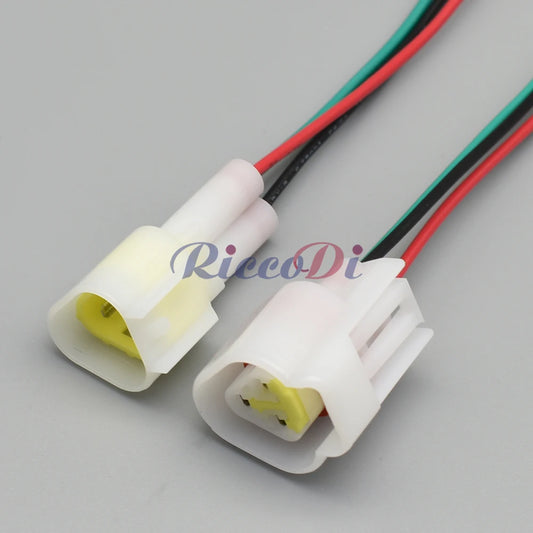 Close-up of 3-Pin terminals in Furukawa waterproof male and female wire connector FW-C-3M-B FW-C-3F-B for precise electrical connection