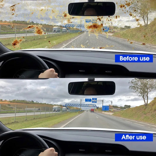 Effervescent tablets for car glass cleaning