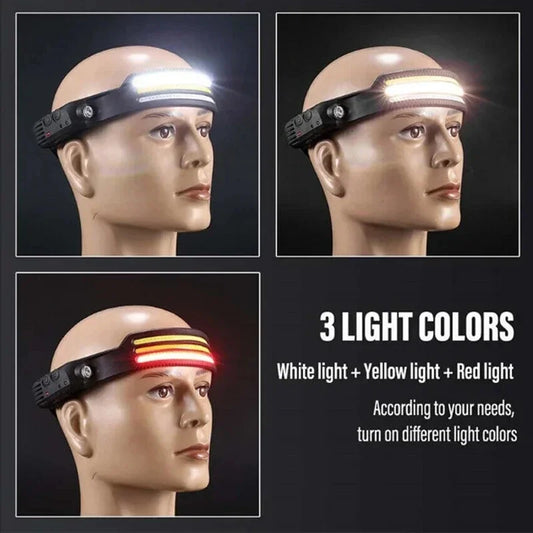 Hands-free head torch LED light for outdoor use