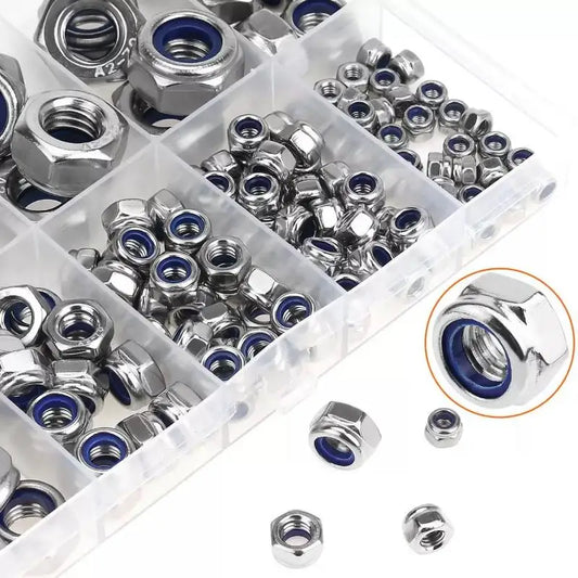 Hex nylon insert self locking nuts assortment