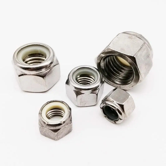 304 A2-70 Stainless Steel Hex Nylock Lock Nut UNC 2#-56 to 1/2-13 Coarse Thread Self-Locking Keszoox