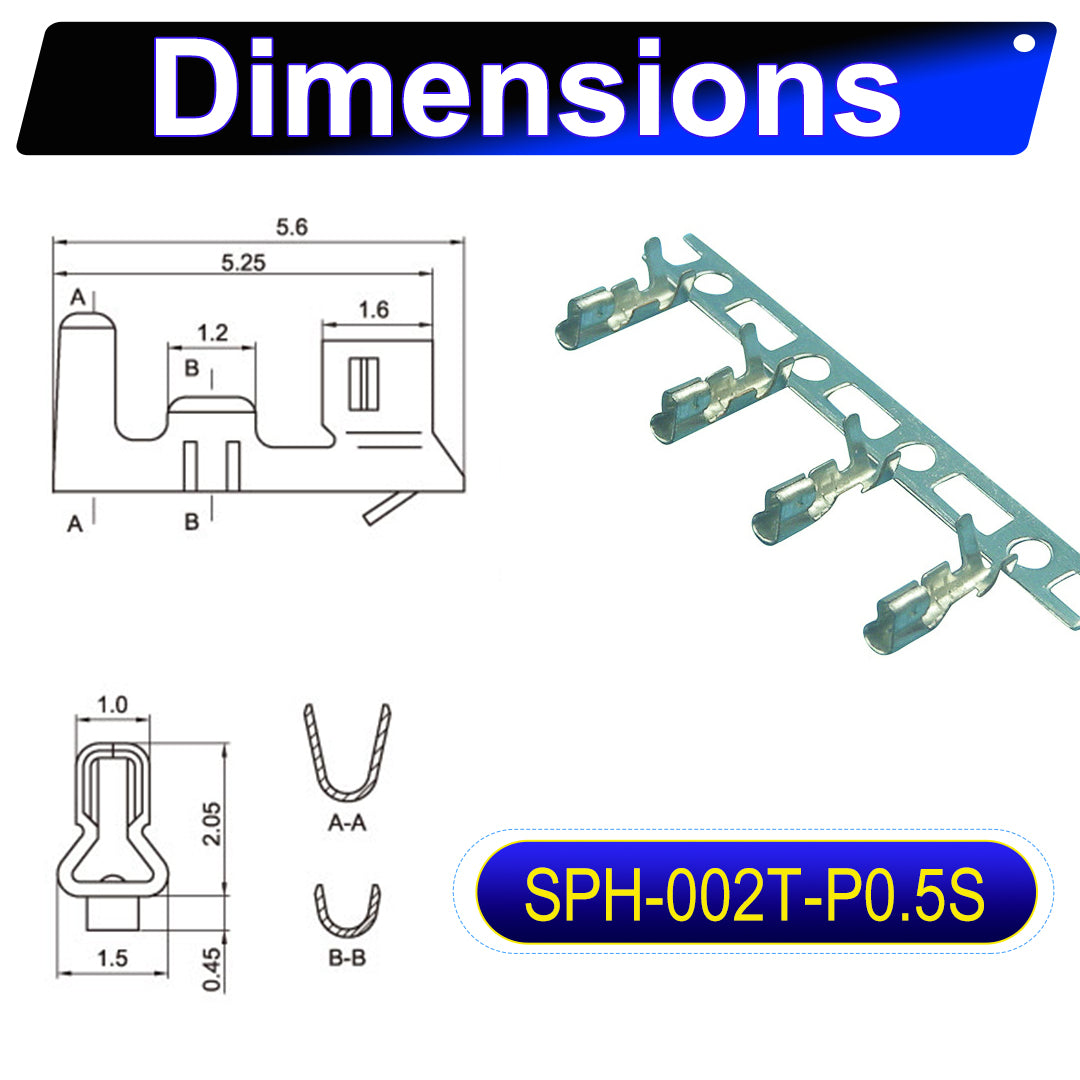 JST PH2.0 2-12Pin Same-Side-Head Cable 2.0mm 22AWG UL1007