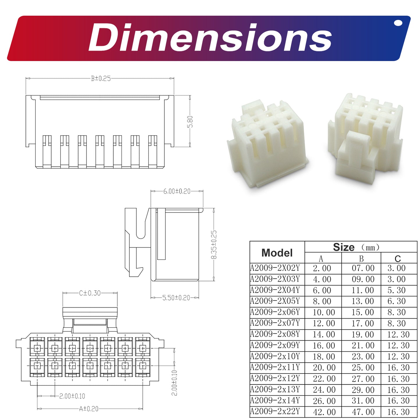 JST PHB2.0 Dual Row with Belt Lock 2×2-12Pin Same-Side-Head Cable 2.0mm 22AWG UL1007