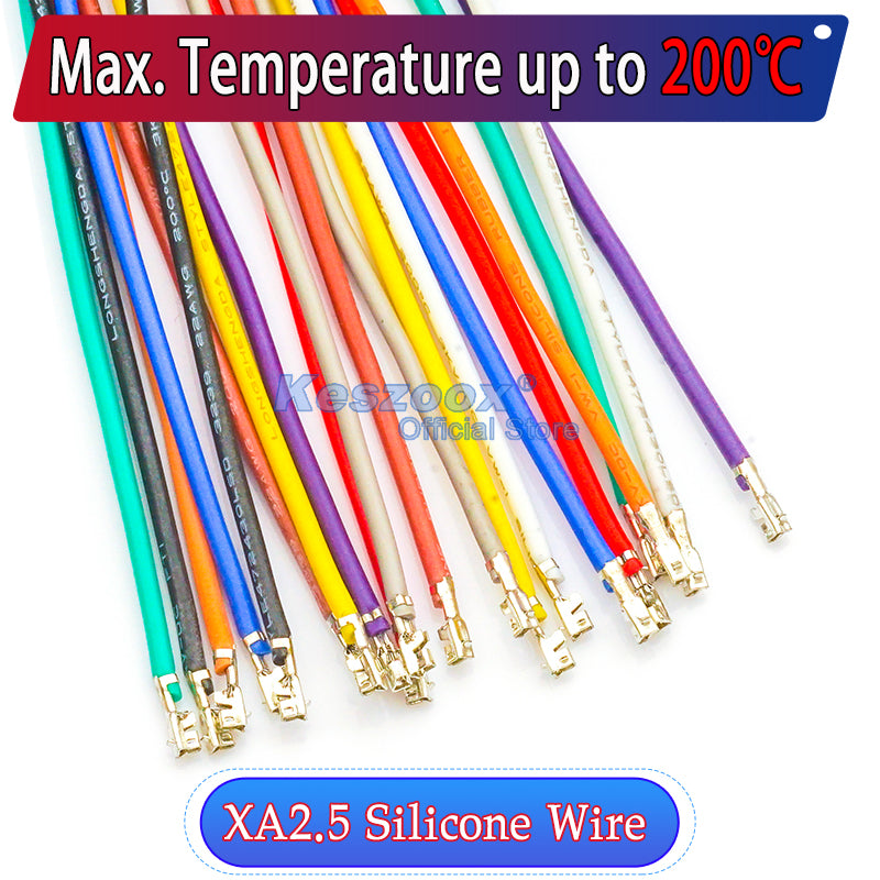 pre-crimped terminal silicone cable, heat-resistant JST XA cable