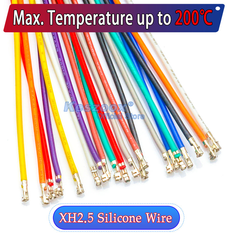 pre-crimped terminal silicone cable, heat-resistant JST XH cable