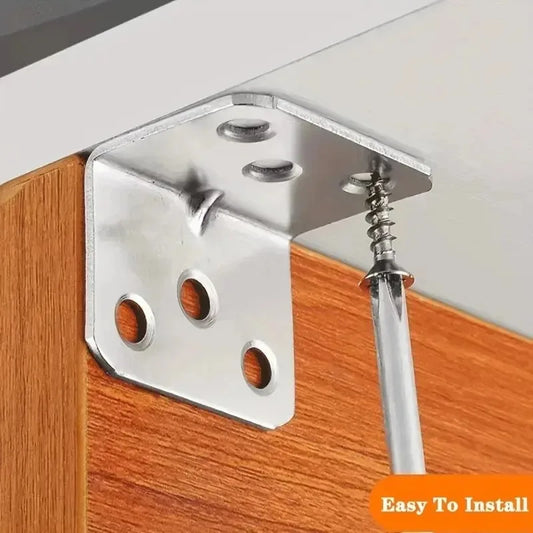 Right angle fixed bracket made of stainless steel for furniture reinforcement