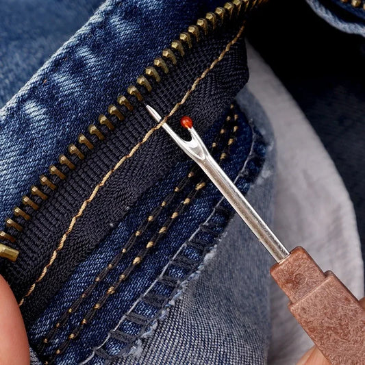 Wooden handle seam ripper tool for DIY sewing and stitch removal