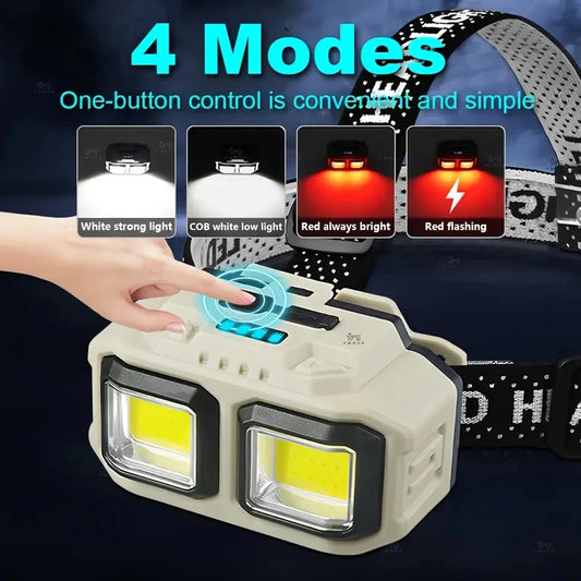 LED sensor headlight for outdoor safety lighting