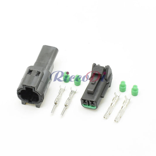Close-up of terminals on 2 pin vehicle speed sensor connector for secure electrical connection in R33/R34 gearbox
